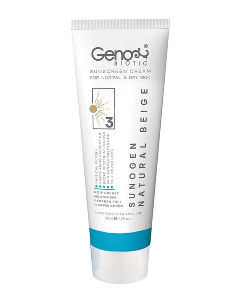 ضد آفتاب بژ طبیعی 3 پوست خشک و معمولی SPF50 ژنو