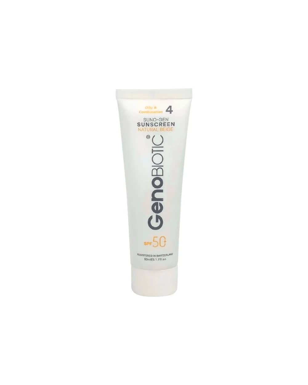 ضد آفتاب رنگ 4 طبیعی پوست چرب SPF50 ژنو