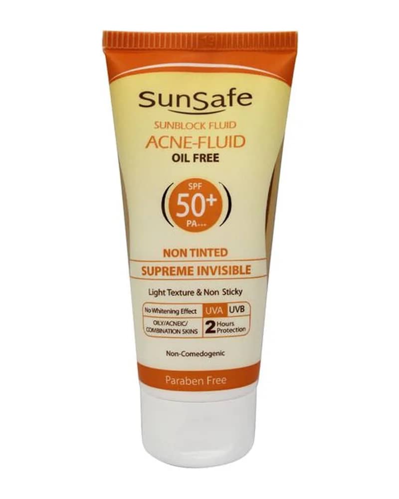 ضد آفتاب فاقد چربی فلوئید آکنئیک +SPF50 سان سیف