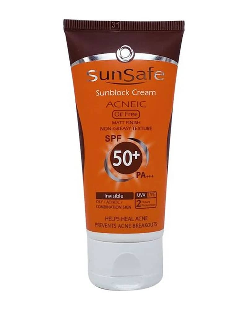 ضد آفتاب فاقد چربی آکنئیک بدون رنگ SPF50 سان سیف