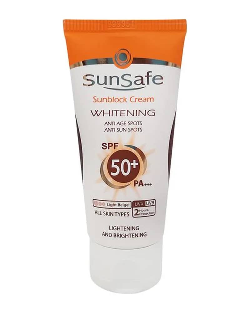ضد آفتاب روشن کننده بژ روشن انواع پوست SPF50 سان سیف