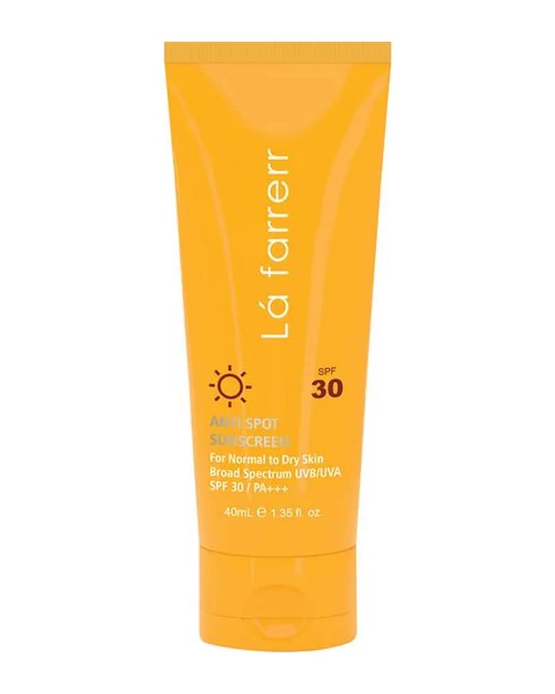 کرم ضد آفتاب و ضد لک بی‌رنگ پوست خشک و معمولی SPF30 لافارر