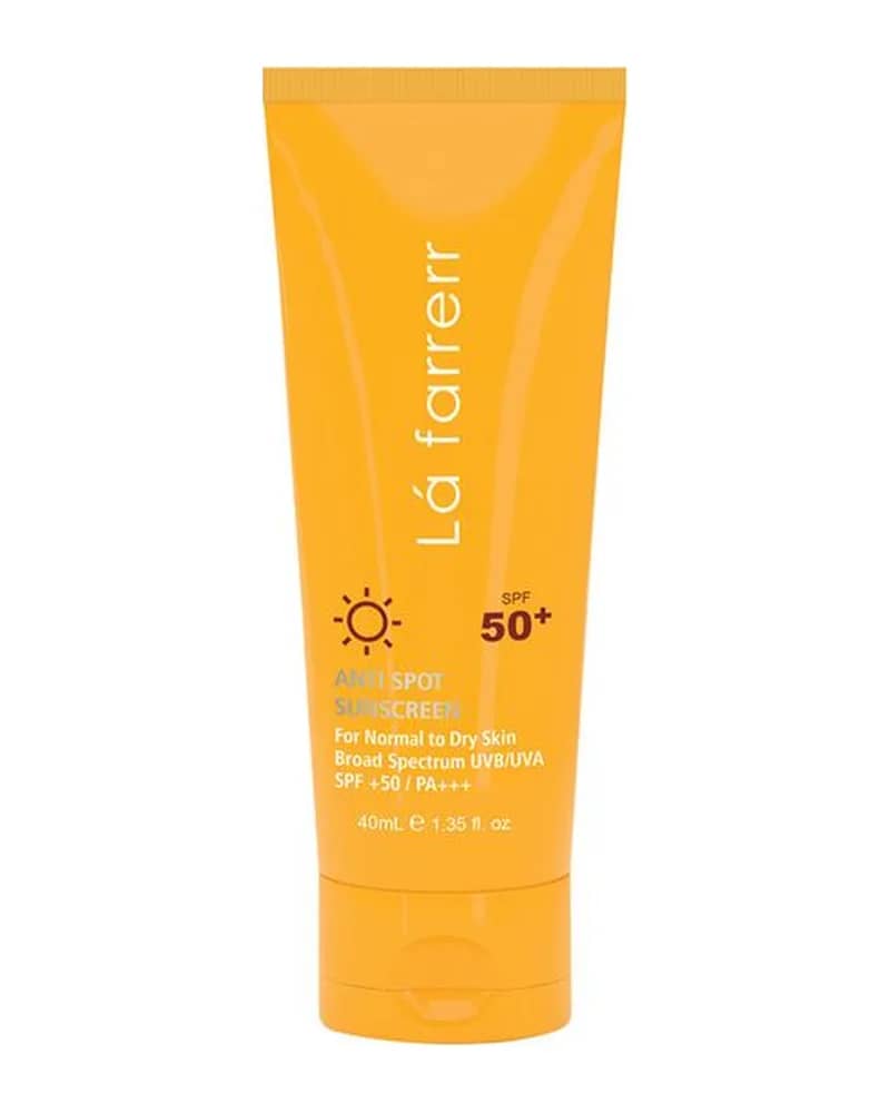 کرم ضد آفتاب و ضد لک بی‌رنگ پوست خشک و معمولی SPF50 لافارر