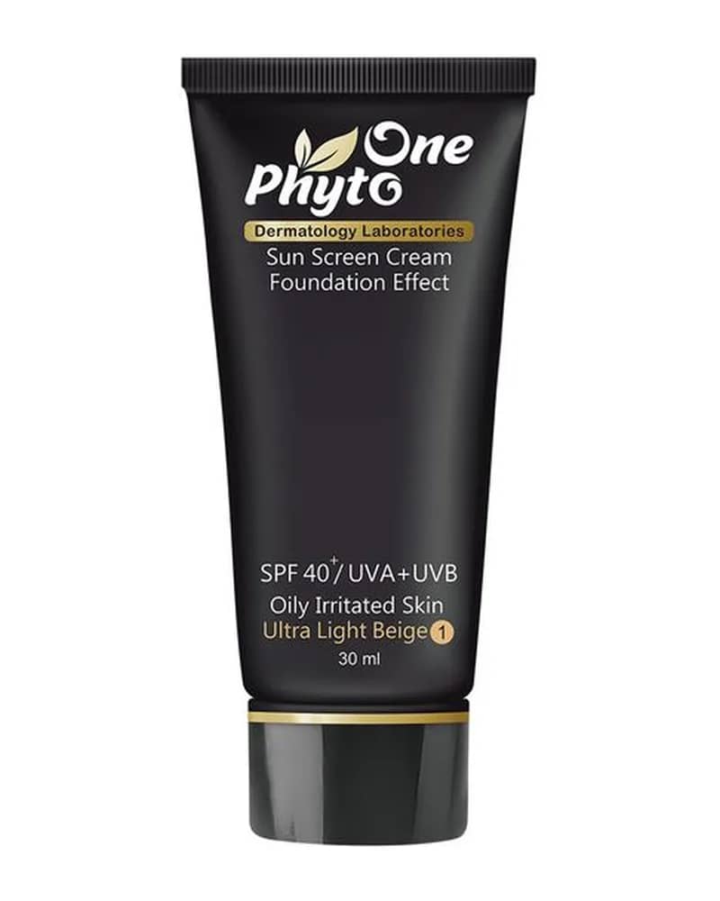 ضد آفتاب کرم پودری مناسب پوست چرب SPF40 بژ خیلی روشن  فیتو وان