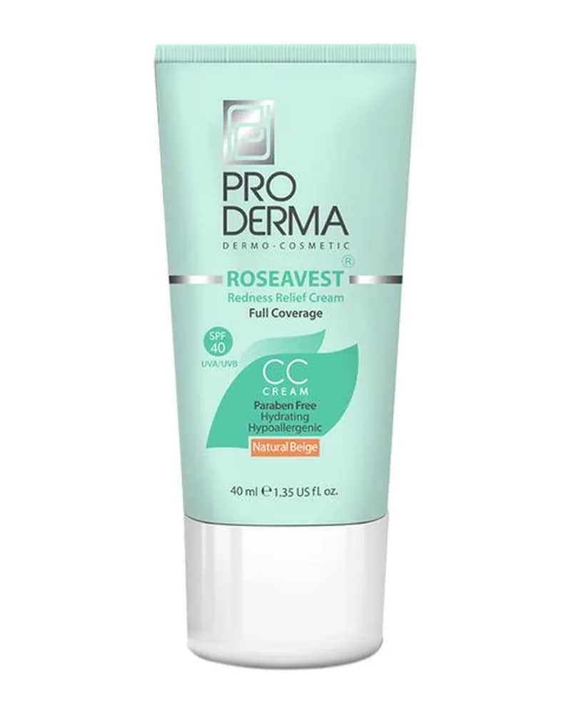 کرم مرطوب کننده رنگی SPF40 بژ طبیعی پوست معمولی و حساس پرودرما