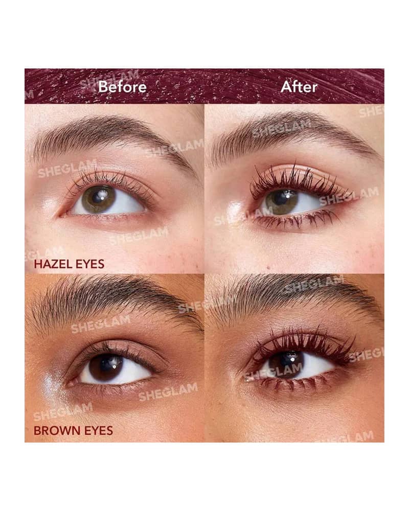 ریمل دو سر بلند کننده و حجم دهنده زرشکی ضدآب شیگلم مدل Waterproof Burgundy