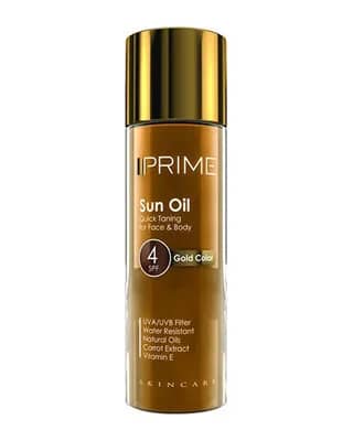 روغن برنزه کننده اکلیلی پریم با SPF 4 - طلایی