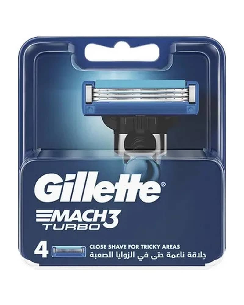 تیغ یدک ژیلت مدل Mach 3 turbo بسته 4 عددی