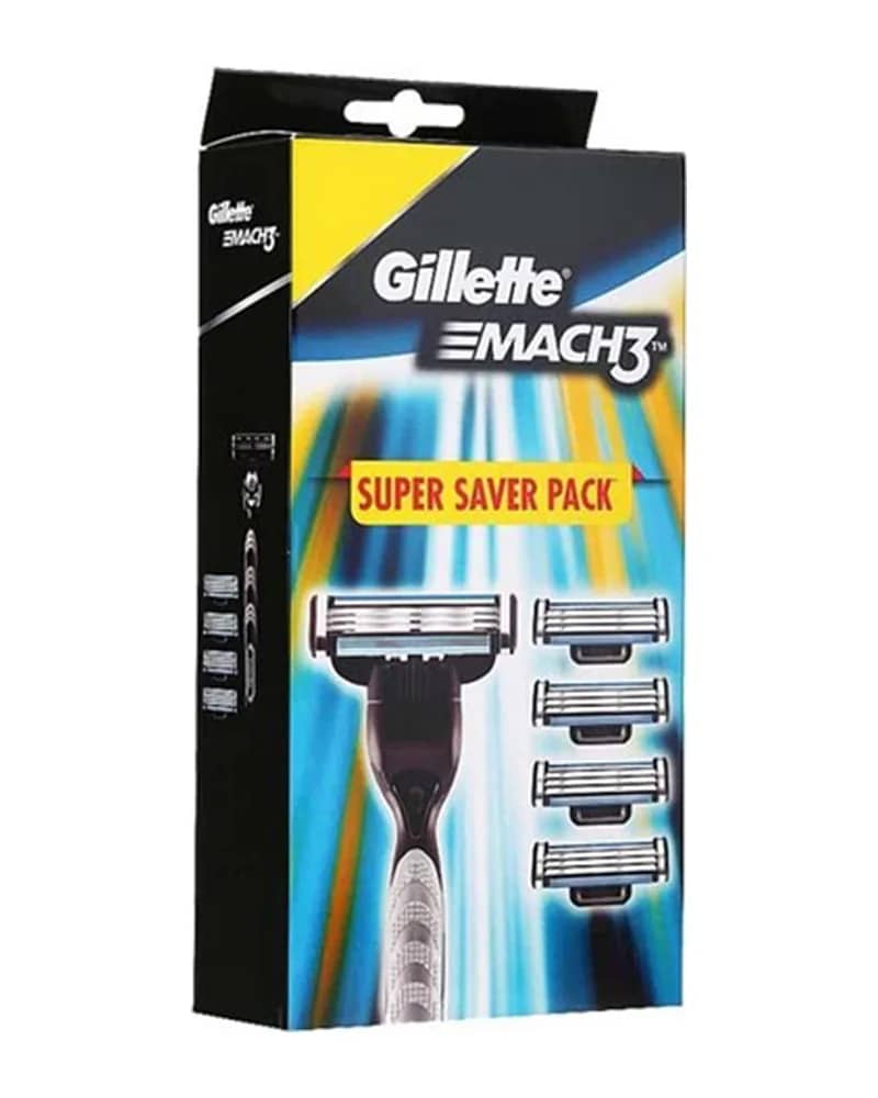 خود تراش ژیلت مدل Mach 3 Super Saver Pack به همراه 4 یدک