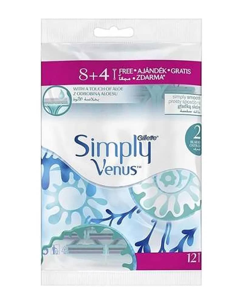 بسته 12 عددی تیغ اصلاح زنانه 2 لبه ونوس ژیلت Venus