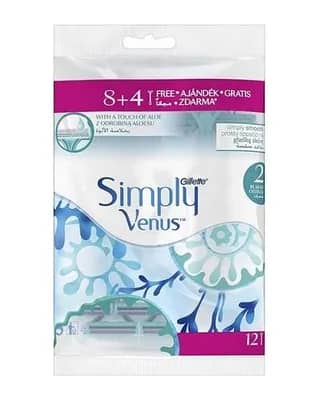 بسته 12 عددی تیغ اصلاح زنانه 2 لبه ونوس ژیلت Venus
