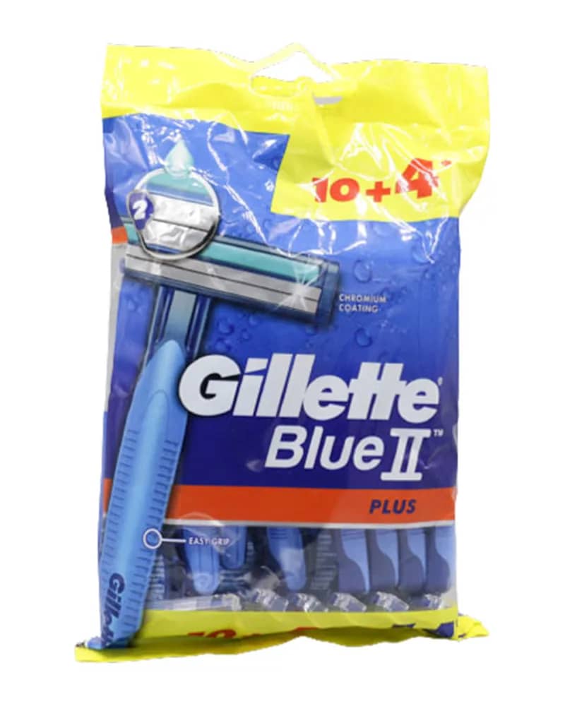 خودتراش آقایان ژیلت مدل Blue 2 Plus بسته 14 عددی