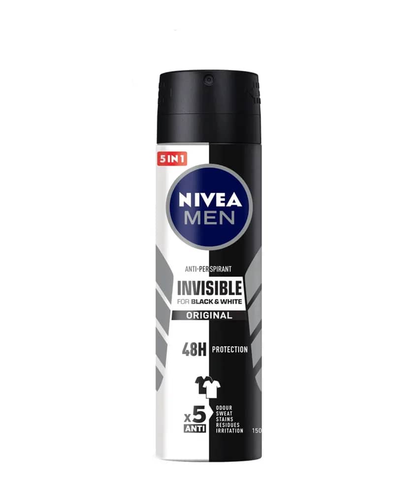 اسپری ضدتعریق مردانه نیوآ مدل Black & White Invisible Original