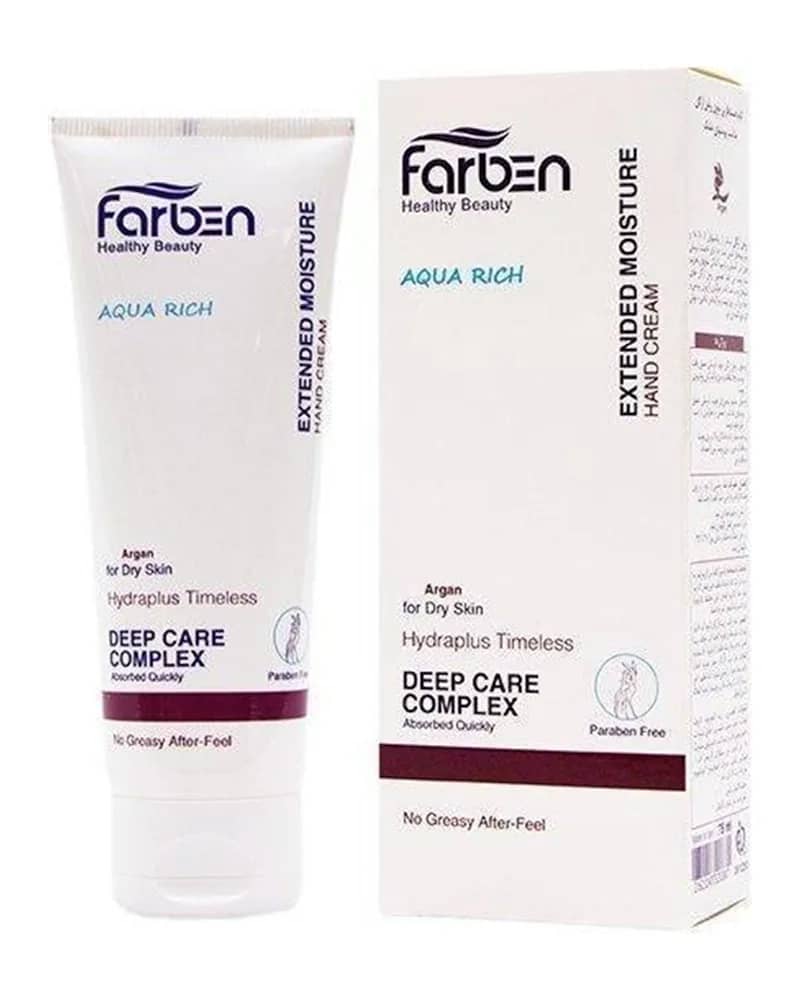 کرم مرطوب کننده دست فاربن مدل Aqua Rich حاوی روغن آرگان