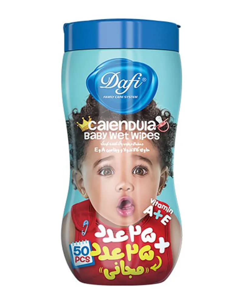 دستمال مرطوب ویتامینه پاک کننده کودک دافی تعداد 60 برگ
