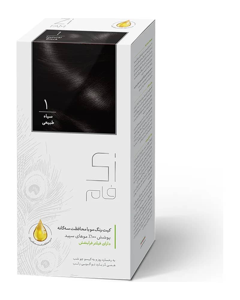 کیت رنگ مو زی فام مدل Natural شماره 1 - سیاه طبیعی