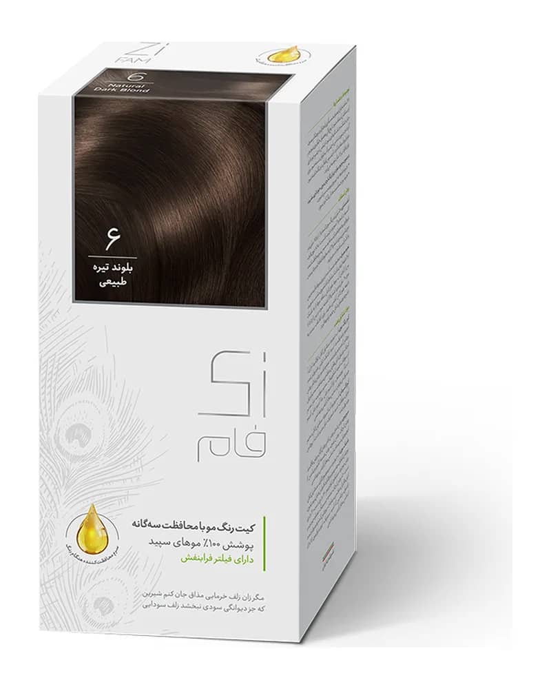 کیت رنگ مو زی فام مدل Natural شماره 6 - بلوند تیره طبیعی