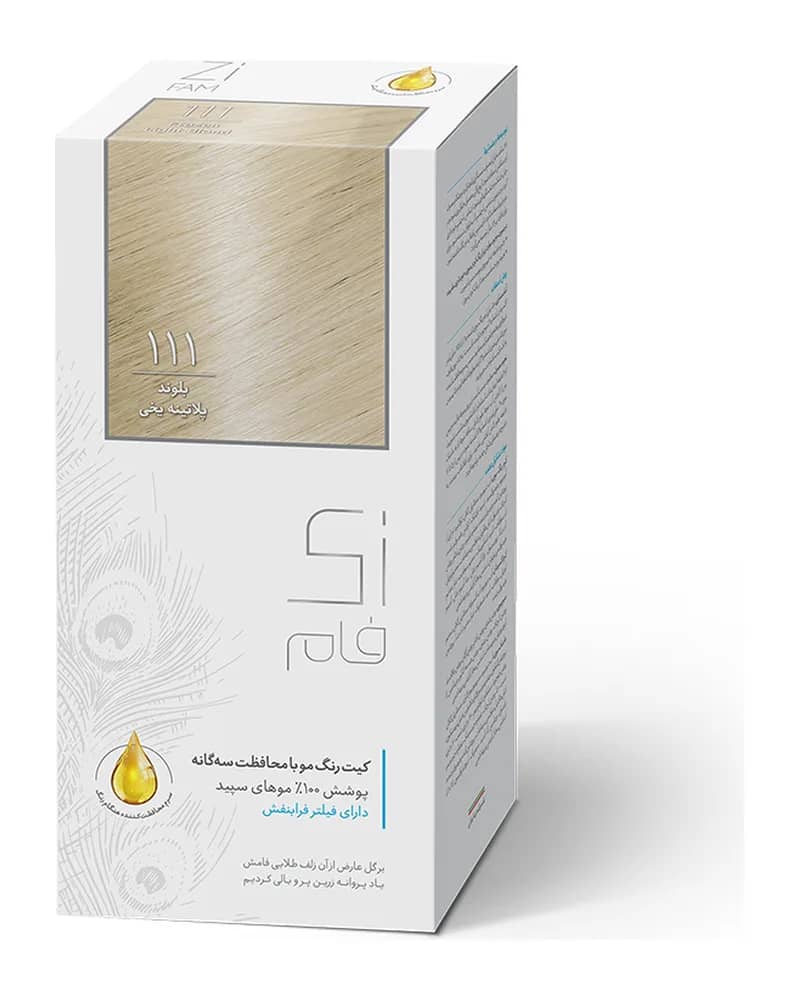 کیت رنگ مو زی فام مدل Platin شماره 111 - بلوند پلاتینه یخی