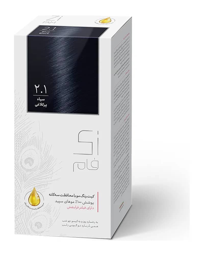 کیت رنگ مو زی فام مدل Ash شماره 2.1 - سیاه پر کلاغی