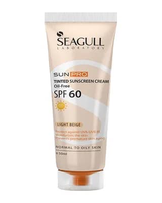 کرم ضد‌آفتاب رنگی فاقد چربی با SPF 60 سی گل