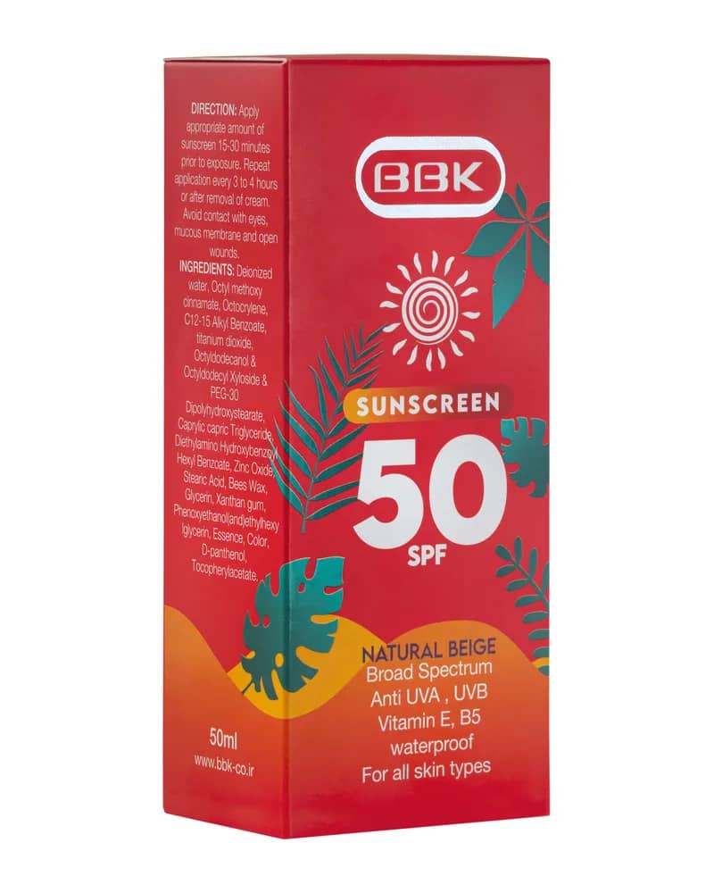 کرم ضد آفتاب ببک با SPF 50 - بدون رنگ