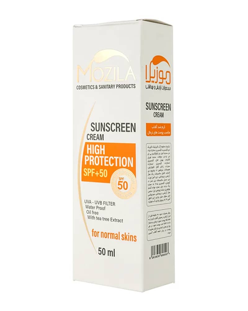 کرم ضد آفتاب موزیلا با SPF 50 مخصوص پوست های نرمال - بدون رنگ