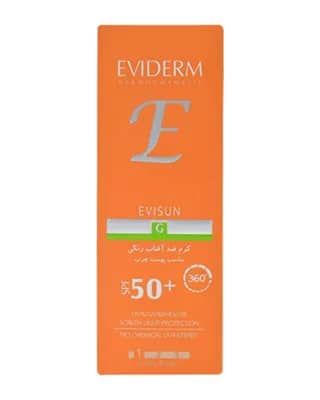 کرم ضدآفتاب رنگی SPF 50 اویدرم مدل Evisun مناسب پوست چرب