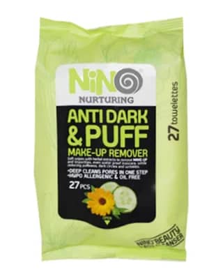 دستمال مرطوب پاک کننده آرایش نينو مدل Anti Dark & Puff