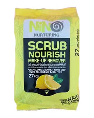 دستمال مرطوب پاک کننده آرایش نينو مدل Scrub Nourish