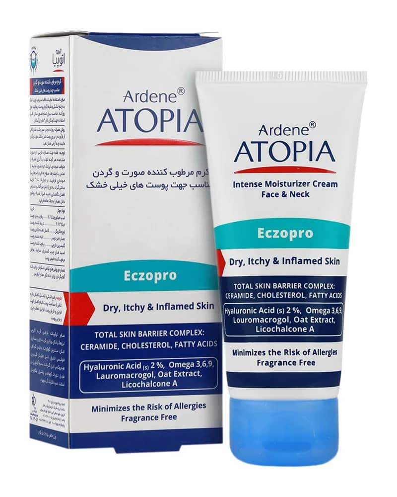 کرم مرطوب کننده صورت و گردن آتوپیا مناسب پوست های خشک و خیلی خشک آردن مدل Eczopro