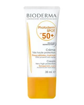کرم ضد آفتاب پوست دارای لک و آسیب دیده بایودرما با +SPF50 - بدون رنگ