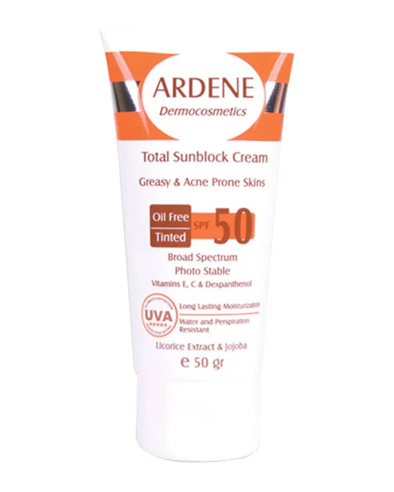 کرم ضد آفتاب رنگی فاقد چربی ضد آب آردن با SPF 50 - بژ تیره