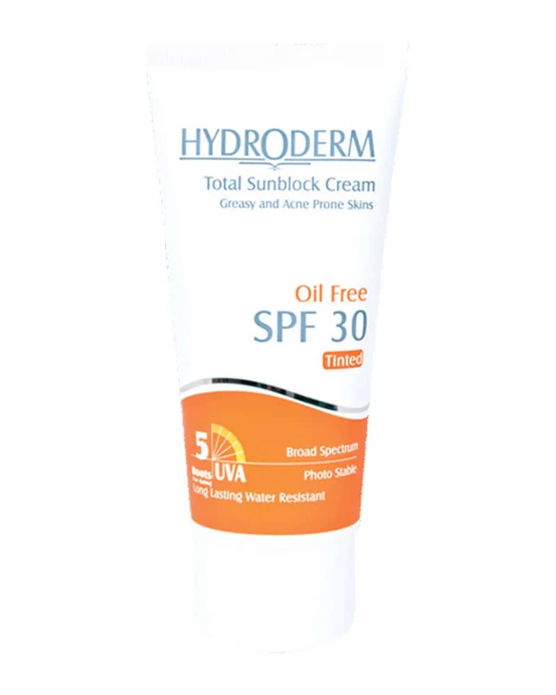 کرم ضد آفتاب رنگی هیدرودرم فاقد چربی با SPF 30 - بژ تیره