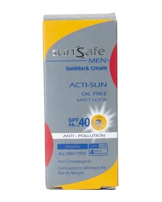 کرم ضد آفتاب فاقد چربی آقایان سان سیف با SPF40 - بدون رنگ