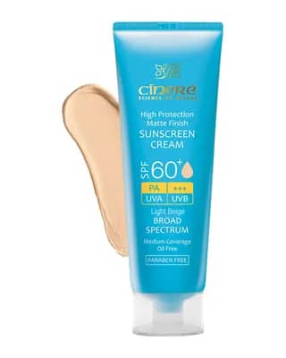 کرم ضد آفتاب مات رنگی سینره مناسب پوست چرب با +SPF60
