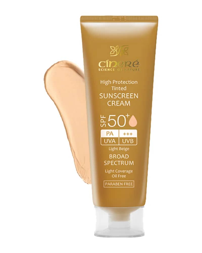 کرم ضد آفتاب رنگی سینره فاقد چربی مناسب انواع پوست با +SPF50