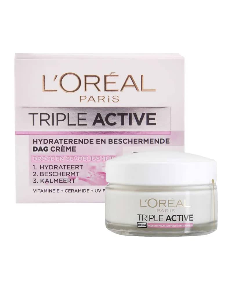 کرم روز آبرسان 24 ساعته پوست حساس Triple Active لورال صورتی