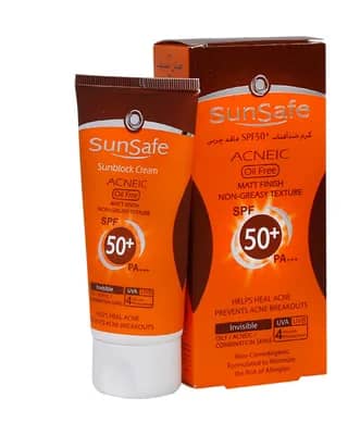 کرم ضد آفتاب فاقد چربی مناسب پوست چرب و جوش دار +SPF50 سان سیف