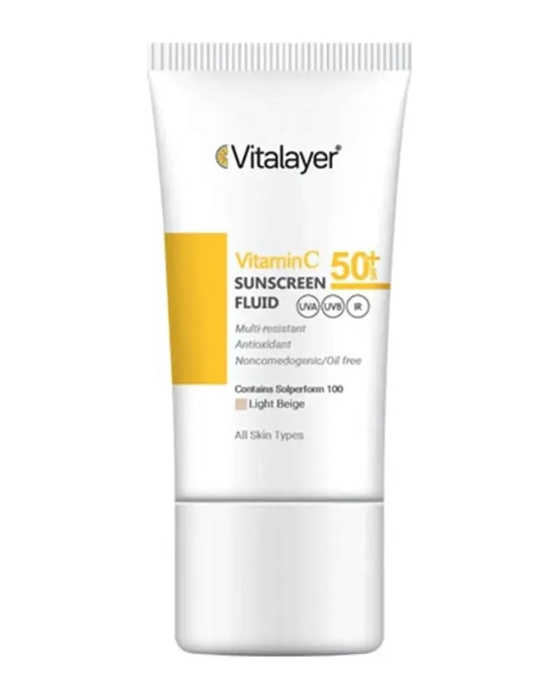 ضد آفتاب رنگی فلوئیدی حاوی ویتامین سی SPF50 ویتالیر