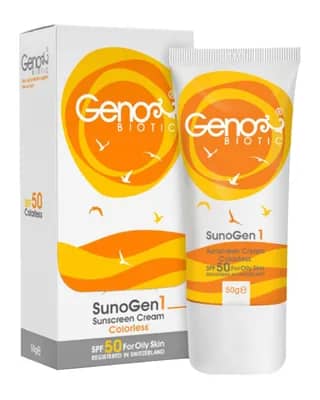 کرم ضد آفتاب ژنوبایوتیک مناسب پوست های چرب با SPF50 - بدون رنگ