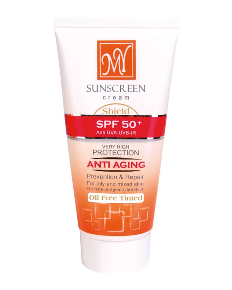 کرم ضد آفتاب و ضد چروک رنگی مای مدل Anti Aging با SPF 50 مناسب برای پوست های چرب و مختلط