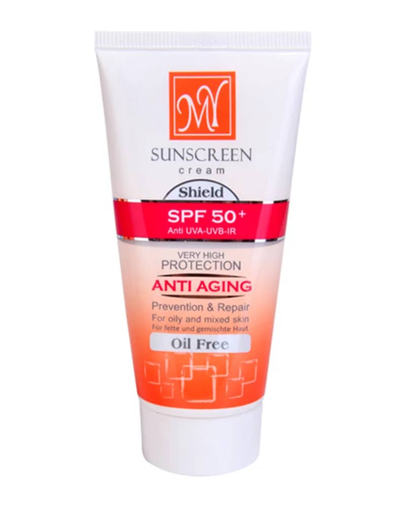 کرم ضد آفتاب و ضد چروک مای مدل Anti Aging با SPF 50 مناسب برای پوست های چرب و مختلط - بدون رنگ