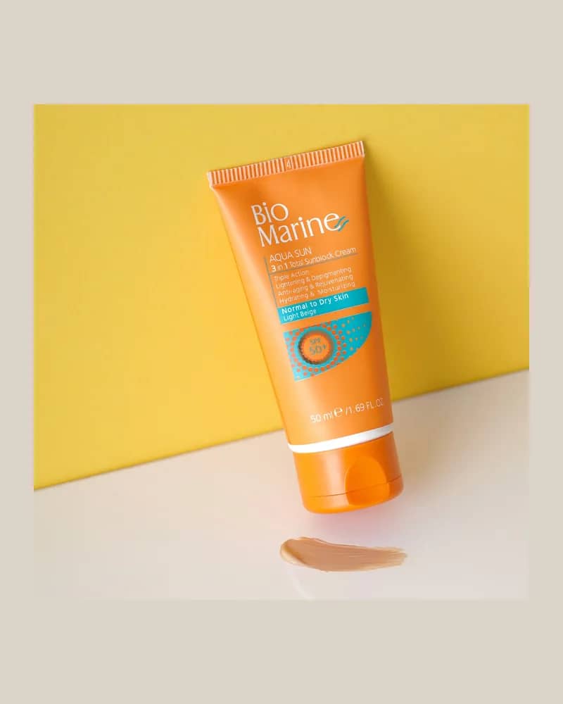 کرم ضد آفتاب رنگی روشن کننده و ضد چروک +SPF50 پوست معمولی و خشک بایومارین