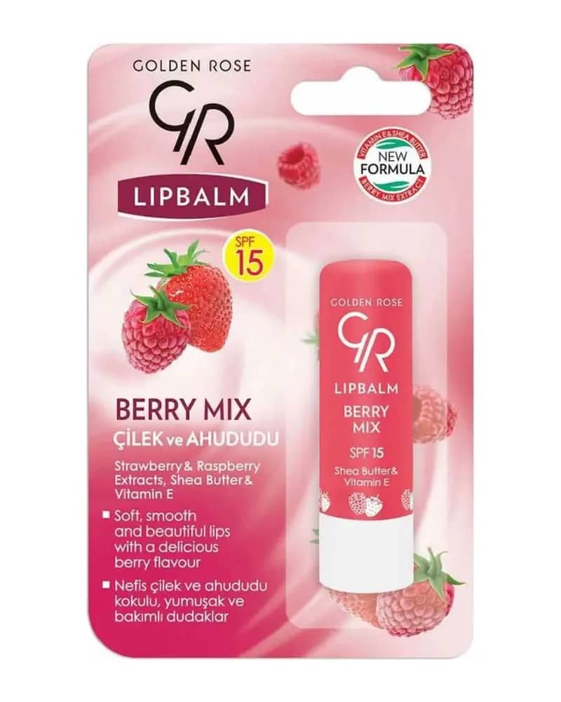 بالم لب استیکی spf 15 گلدن رز مدل Berry Mix