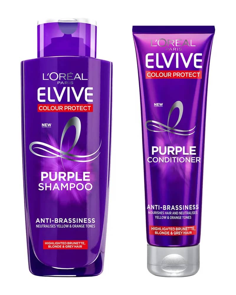 L'Oréal Paris Elvive Colour Protect Anti-Brassiness Purple Shampoo and Conditioner Set