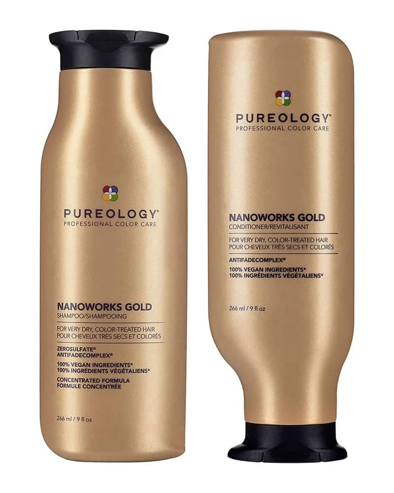 Pureology Nanoworks Gold Shampoo and Conditioner Bundle for Dry, Tired Hair, Sulphate Free for a Gentle Cleanse