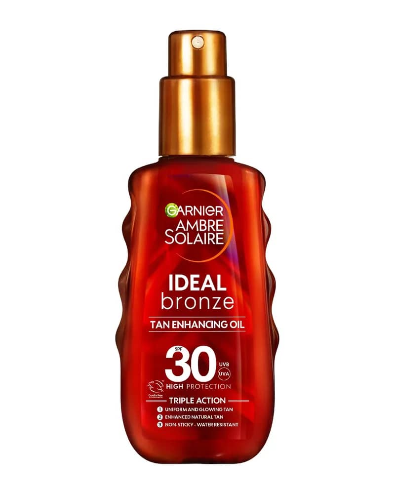 Garnier Ambre Solaire Ideal Bronze Olio Spray Protezione Solare con Acceleratore di Abbronzatura SPF 30 150 ml