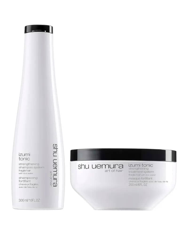 Shu Uemura Art of Hair Izumi Tonic Rice Water Shampoo and Hair Mask Routine