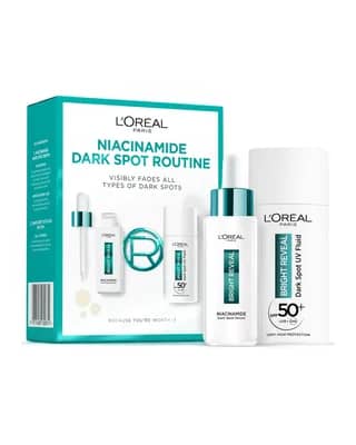 L'Oréal Paris Bright Reveal Routine Anti-macchie con Siero e Fluido Anti-UV SPF 50+ con Niacinamide