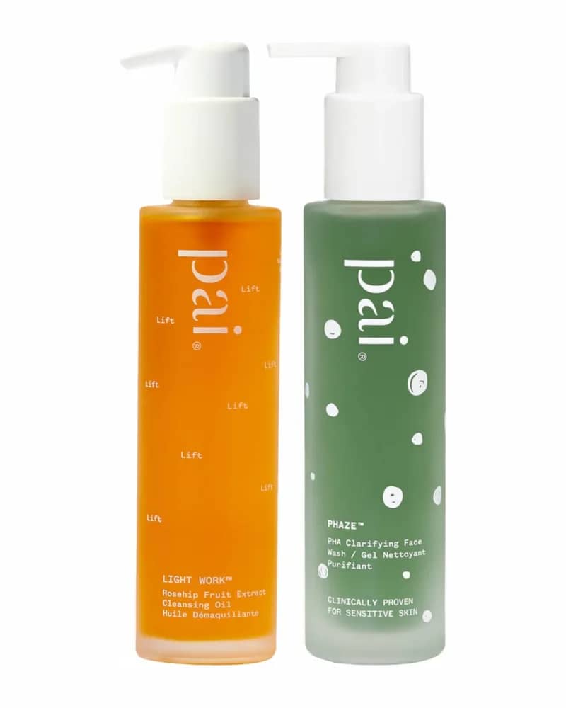 Pai Skincare Double Cleanse Duo - Light Work Rosehip Cleansing Oil 100ml and Phaze Rebalancing PHA Cleanser 100ml